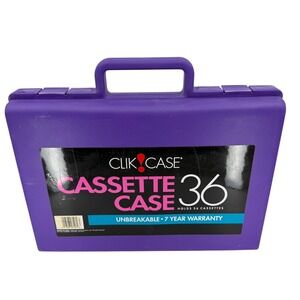 Vintage Clik Case Purple Cassette Tape Storage Case Holds 36 Tapes Made in USA